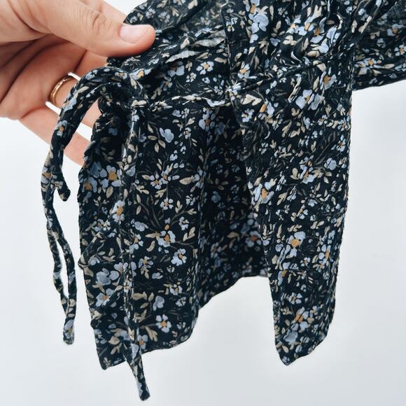 Shona Joy Denise Pintuck Babydoll Mini Balloon Puff Sleeve Short Floral Dress 10 - Picture 8 of 16